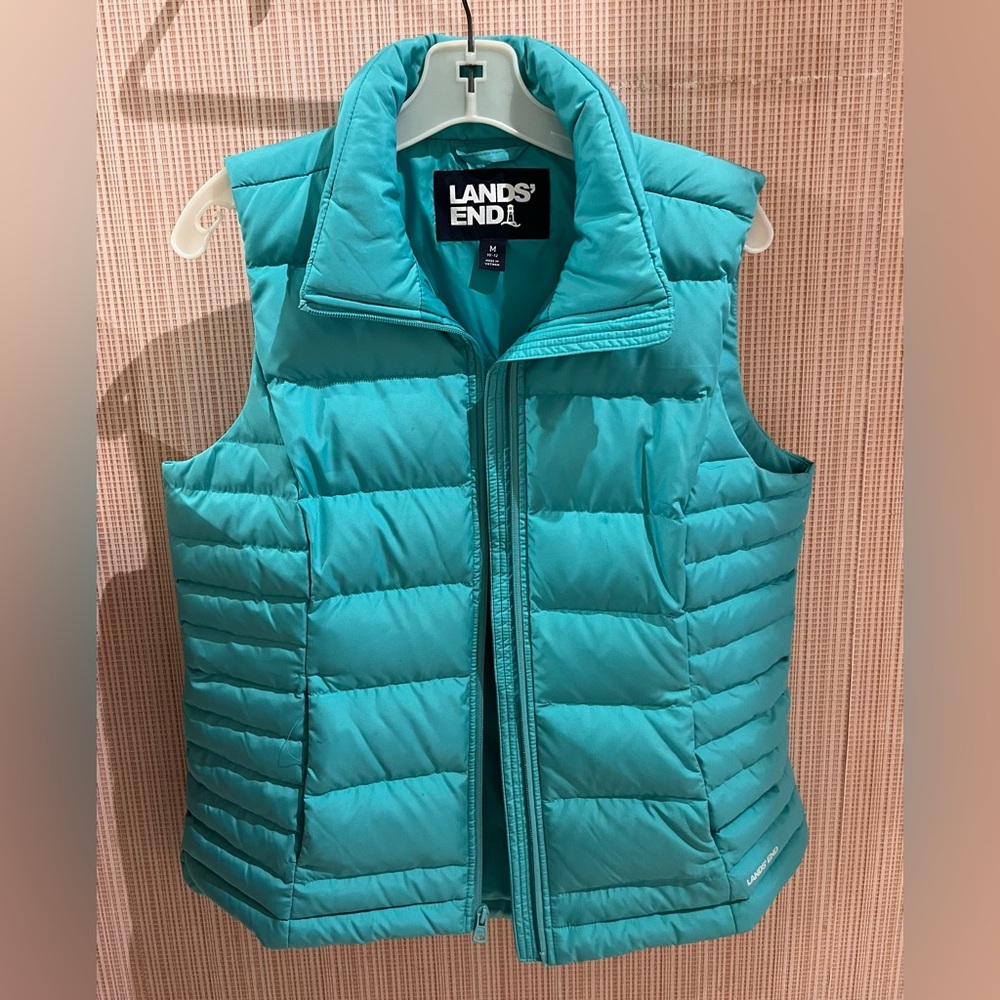 Lands' End Aqua Quilted Vest